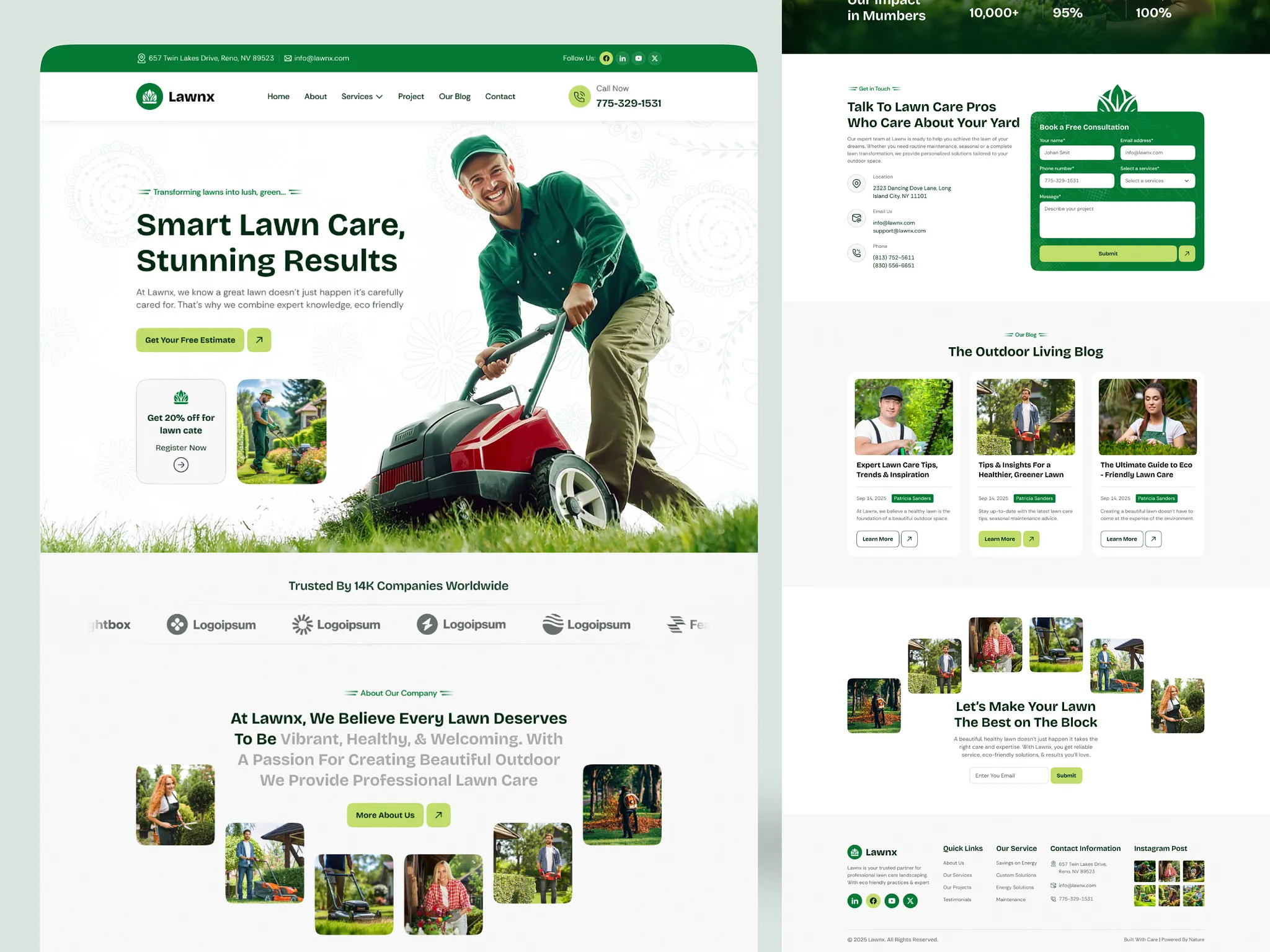 Landscaping Businesses website design by PrimeBuild